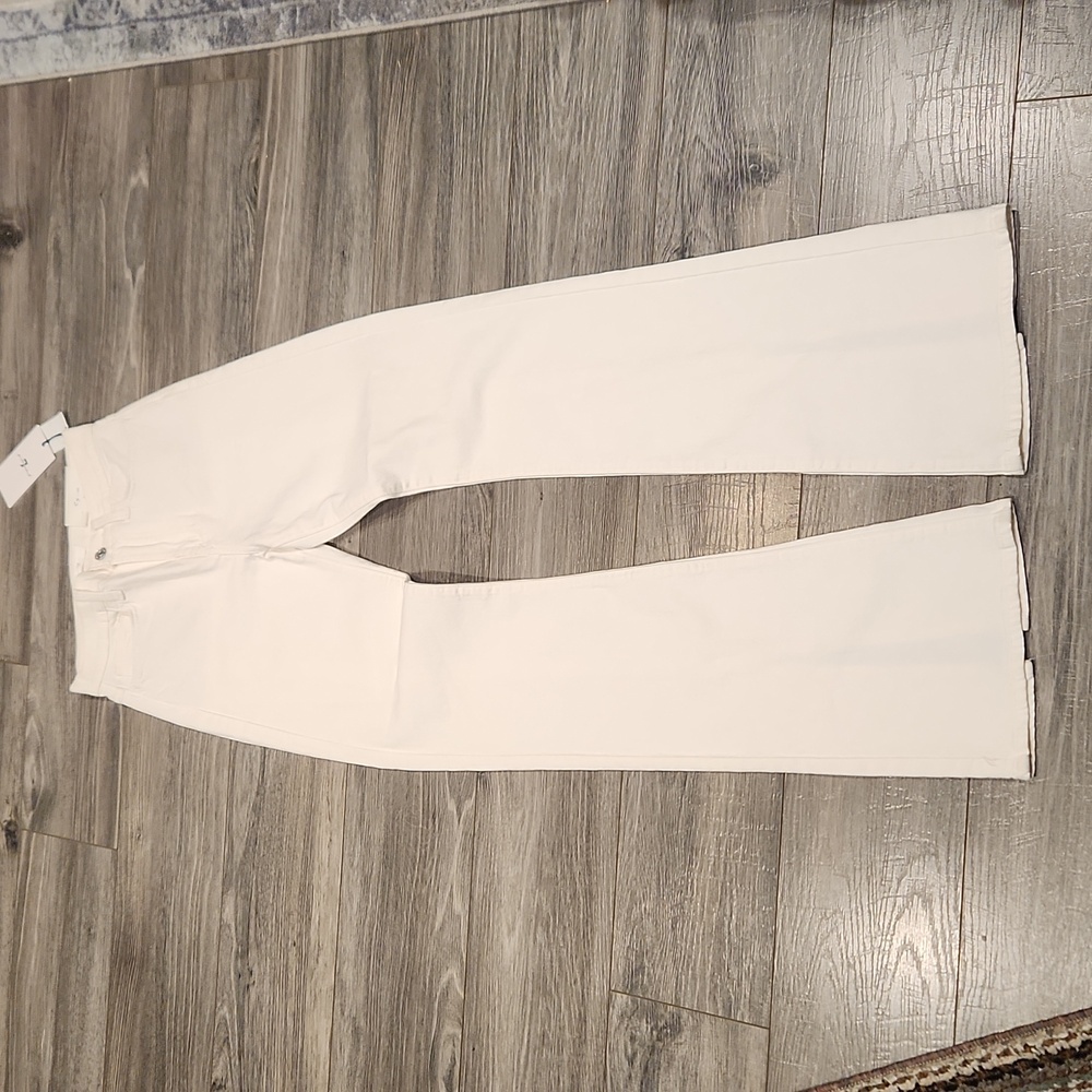 NWT For All 7 Mankind Women's sz 25 Easy Boot Pants w/bottom back split on leg